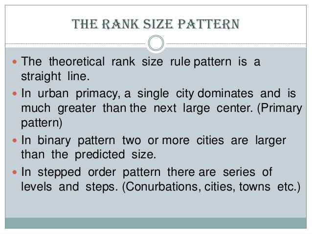 primate city and rank size rule rank size rule