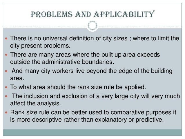 primate city and rank size rule rank size rule