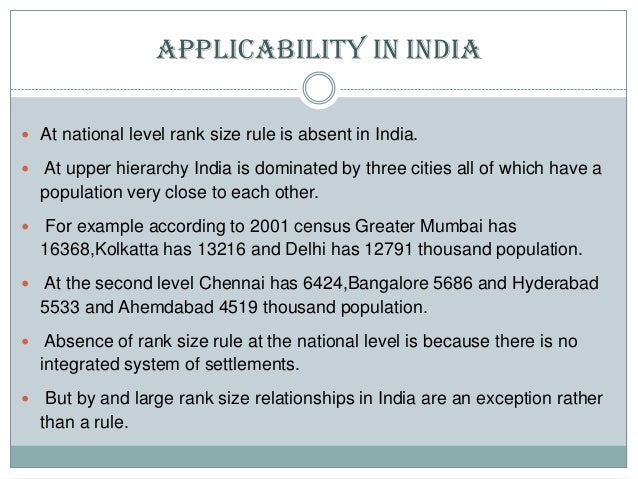 primate city and rank size rule rank size rule