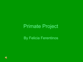 Primate Project

By Felicia Ferentinos
 