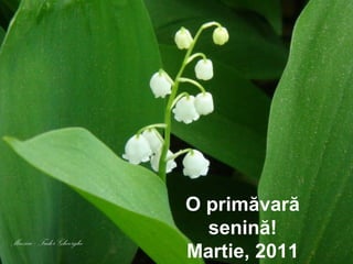 Muzica : Tudor Gheorghe
O primăvară
senină!
Martie, 2011
 