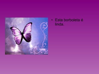 Esta borboleta é linda. 