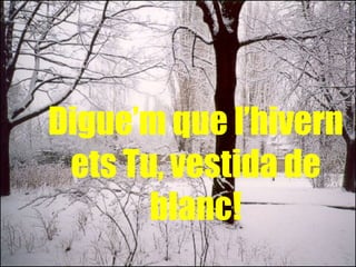 Digue’m que l’hivern ets Tu, vestida de blanc! 