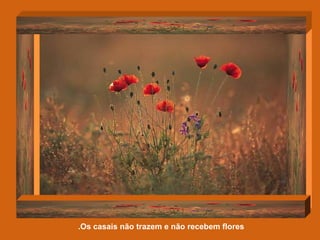 Os casais não trazem e não recebem flores.   