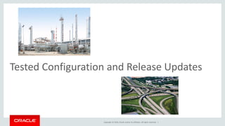 Copyright © 2016, Oracle and/or its affiliates. All rights reserved. |
Tested Configuration and Release Updates
 