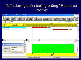 Taïo doøng tieàn baèng baûng "Resource Profile" 