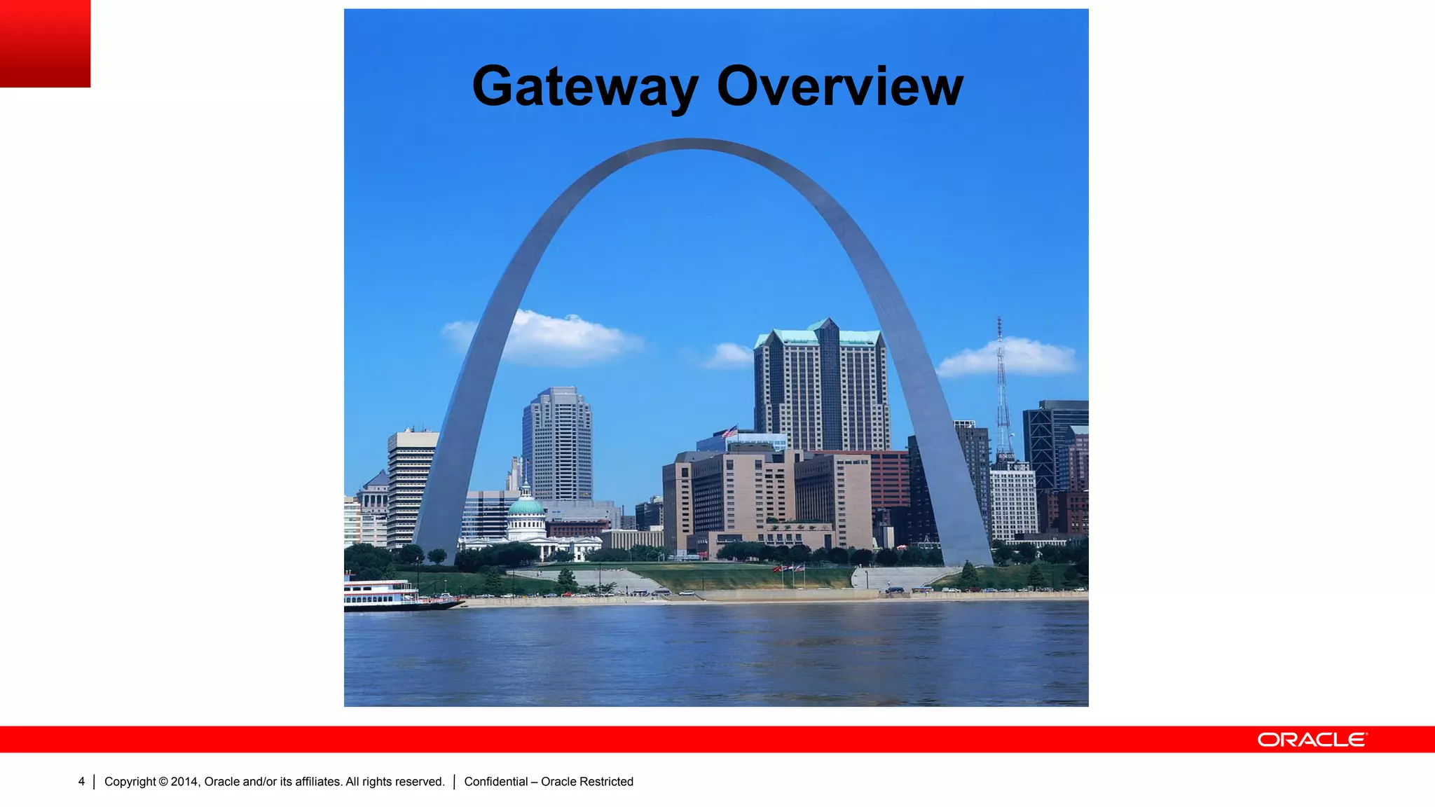 Copyright © 2014, Oracle and/or its affiliates. All rights reserved. Confidential – Oracle Restricted4
Gateway Overview
 