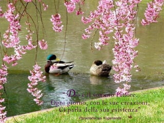 “ D io è il sommo Pittore. Ogni giorno, con le sue creazioni, Ci parla della sua esistenza” Paramahansa Yogananda 