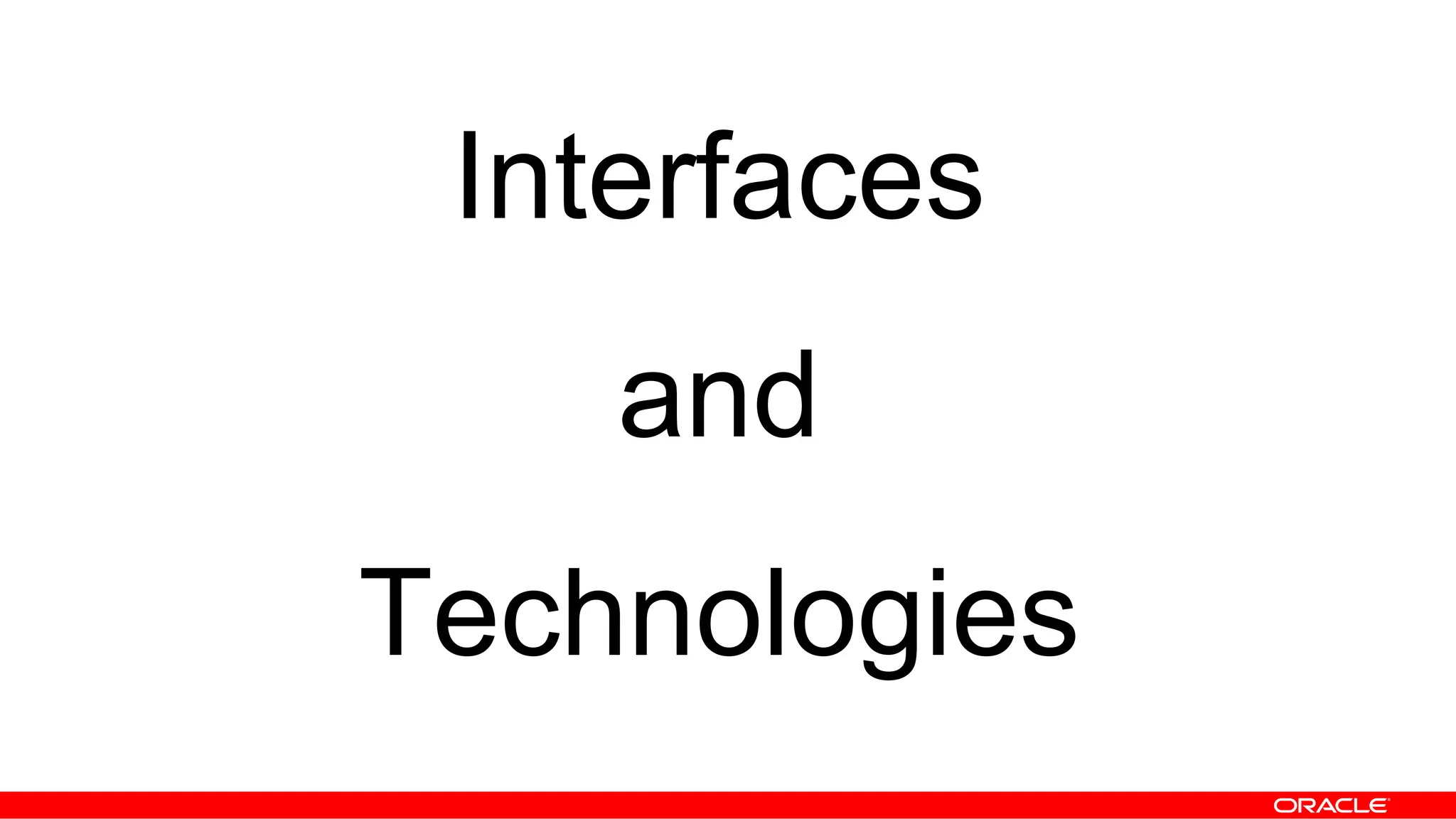 Interfaces
and
Technologies
 