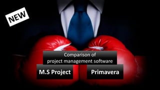 Primavera
M.S Project
Comparison of
project management software
 