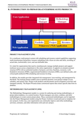 Primavera Database Structure Primavera p6 manual edited | PDF