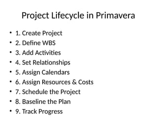 Activity Program Primavera PPT_Primavera_P6_Training_of_Presentation | PPTX