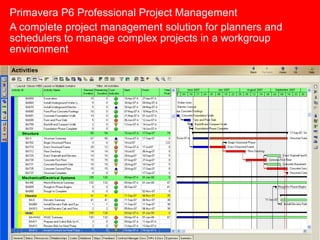 Primavera P6 Professional Project Management
     Activities
A complete project management solution for planners and
sched...