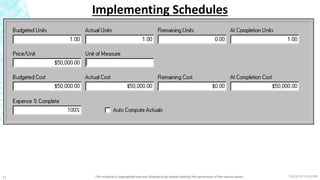 7/6/2018 11:04 PMThis material is copyrighted and not allowed to be shared without the permission of the course owner21
Implementing Schedules
 