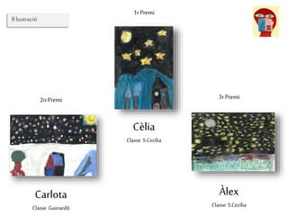 1rPremi
Cèlia
Classe S.Cecília
2nPremi
Carlota
Classe Guinardó
3rPremi
Àlex
Classe S.Cecília
Il·lustració
 