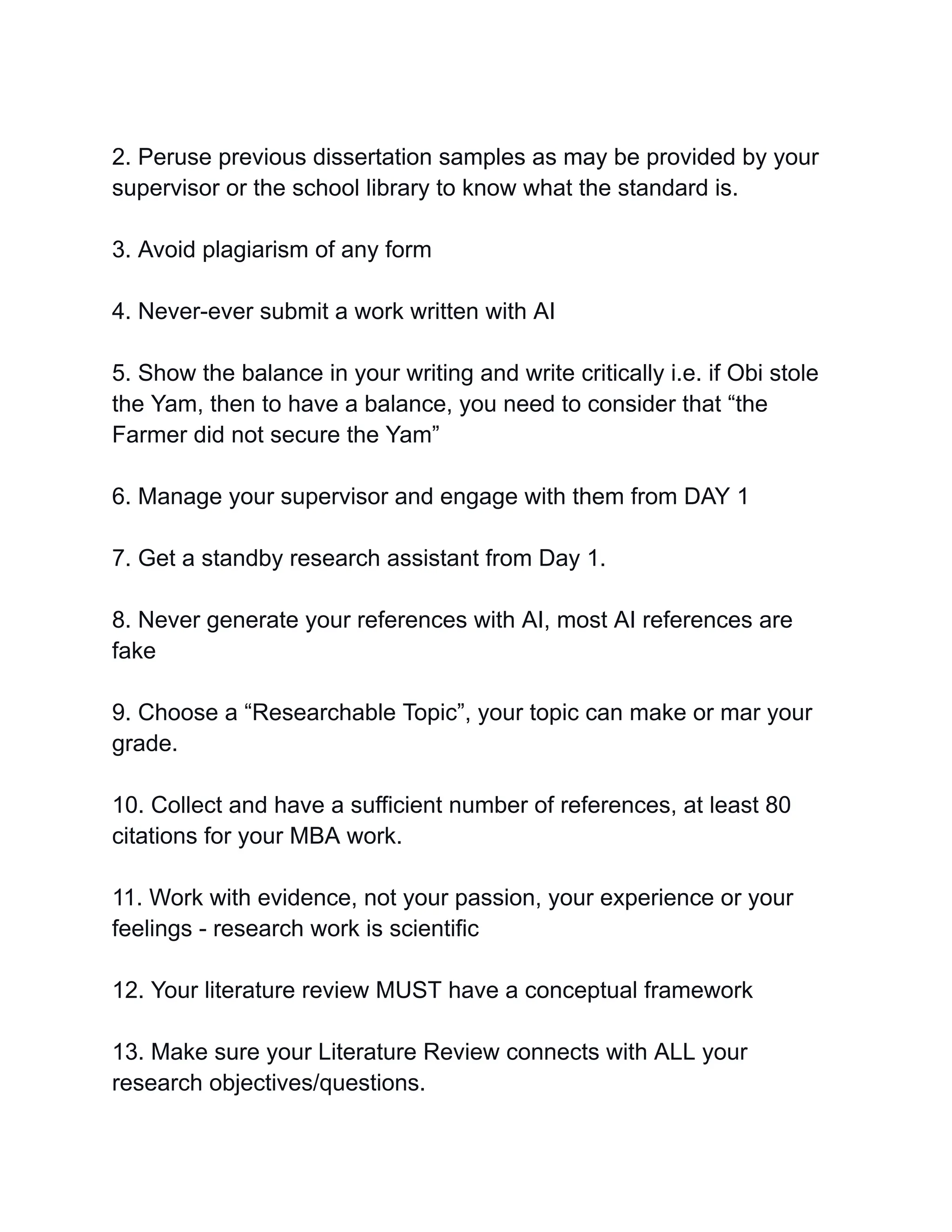 20 Tips for a Distinction in MSC, MBA & PHD Thesis/Dissertations | PDF