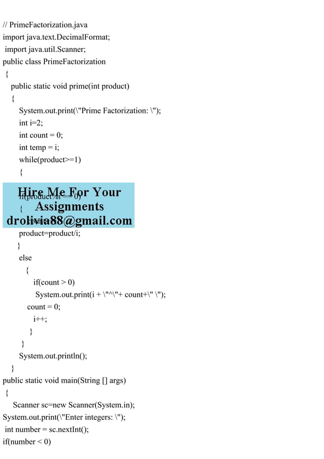 PrimeFactorization.javaimport java.text.DecimalFormat; import.pdf