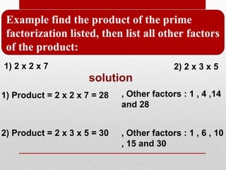Prime factorization by Mr . Mohamed Aboelhoda | PPT