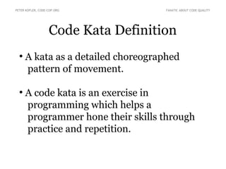 Code Kata Prime Factors Code Kata - Practicing TDD (2014) | PDF