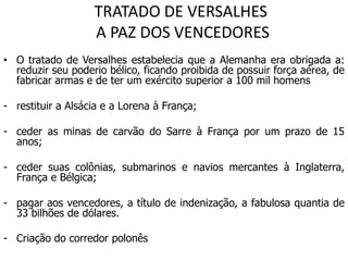 O legado da guerra12 milhões de mortos e 40 milhões de inválidosEconomicamente, a guerra correspondeu a oito anos de crescimento mundialDesenvolvimento bélico Participação feminina no mercado de trabalhoPaíses endividados