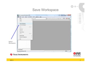 Save Workspace




Salvar
Workspace




 2007-12                     5
 