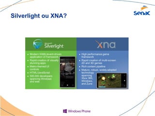 Silverlight ou XNA?
 
