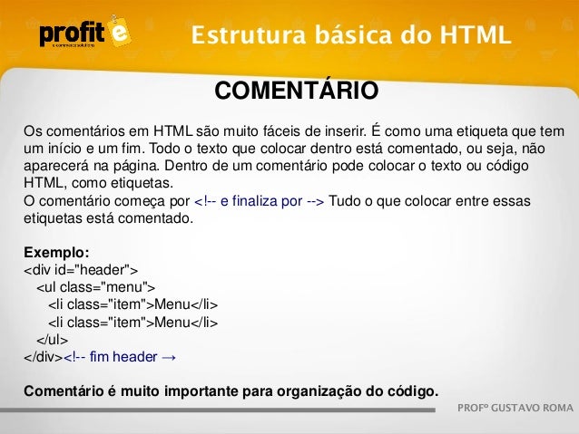 Apresentação do Curso Primeiros Passos na Web com HTML e CSS - Profit…