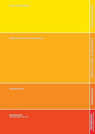 politraumatizado




                                       politraumatizado
posição lateral de segurança




                                       posição lateral de segurança
queimaduras
                                       queimaduras      suporte básico de vida




reanimação
                                    reanimação




suporte básico de vida




                               55
 