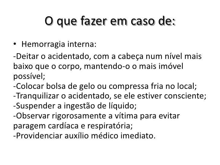Tratamento De Hemorragia Interna