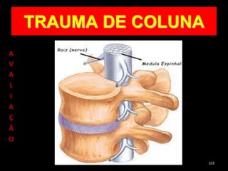 TRAUMA DE COLUNA
103
A
V
A
L
I
A
Ç
Ã
O
 