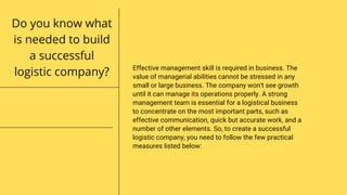 Effective management skill is required in business. The
value of managerial abilities cannot be stressed in any
small or l...