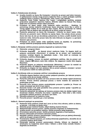 Primena racunara vezba 1 - ovladavanje windowsom new | PDF