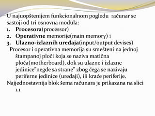 Primena računara u elektrotehnici ,računarski sistem copy | PPT