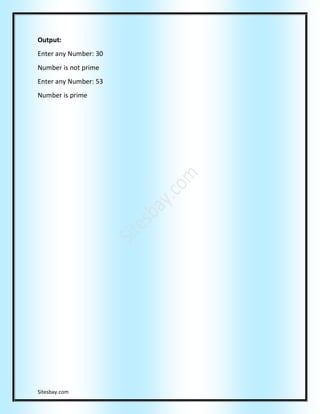 Prime number program in C | PDF