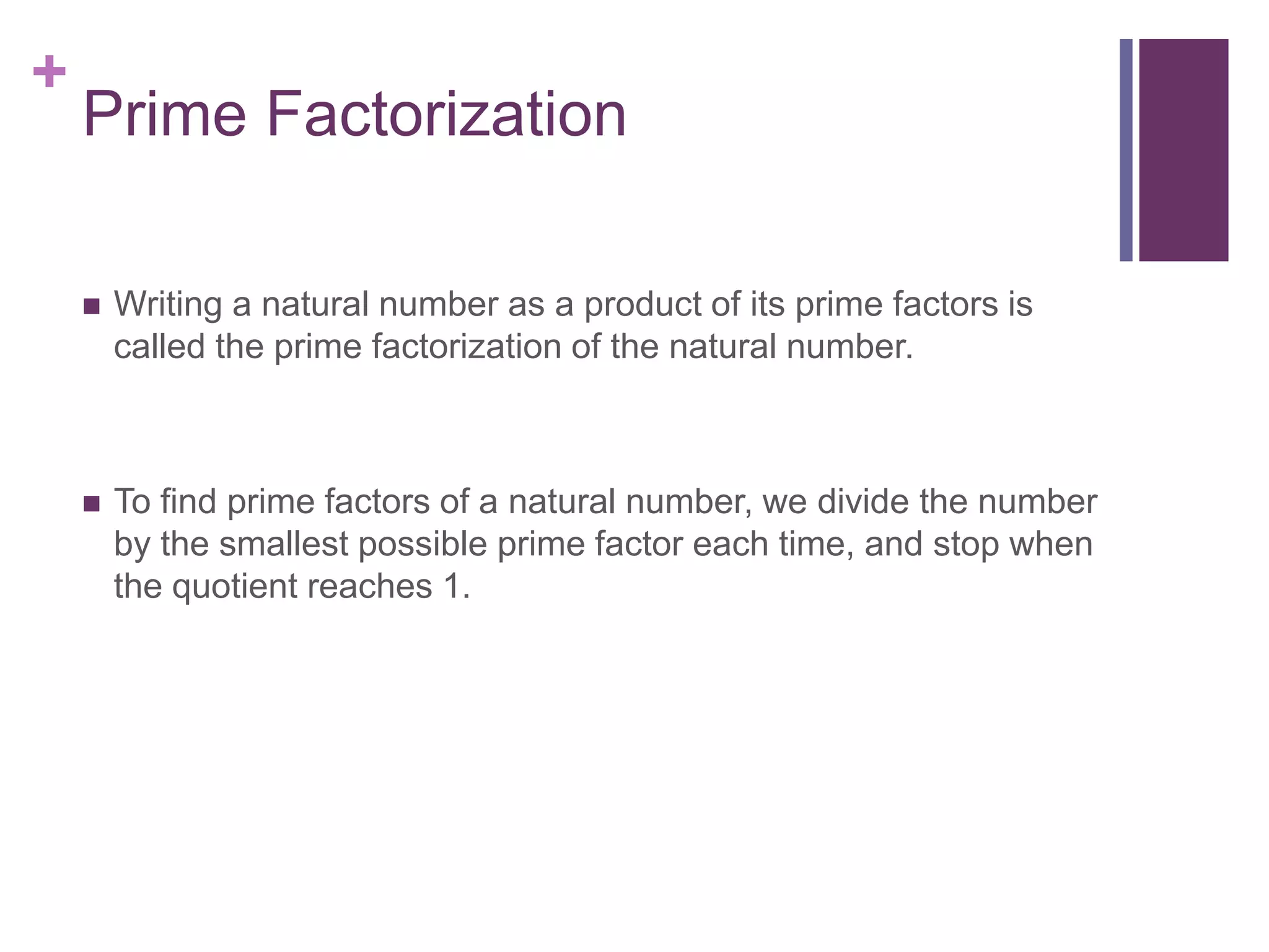 Prime numbers and factorization | PPTX