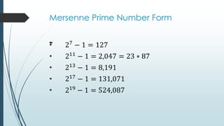 Mersenne Prime Number Form

 