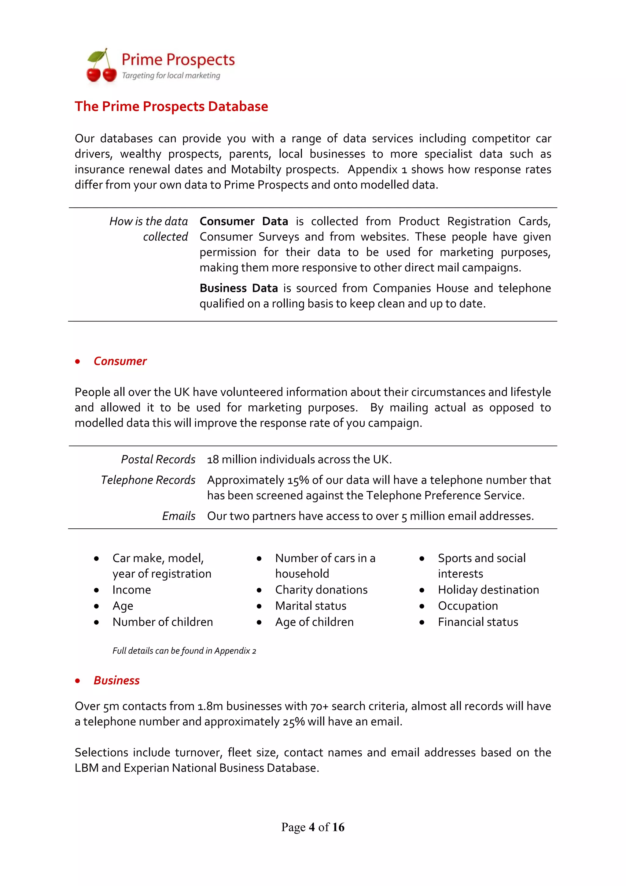 Prime Prospects Handout Agency Information | PDF