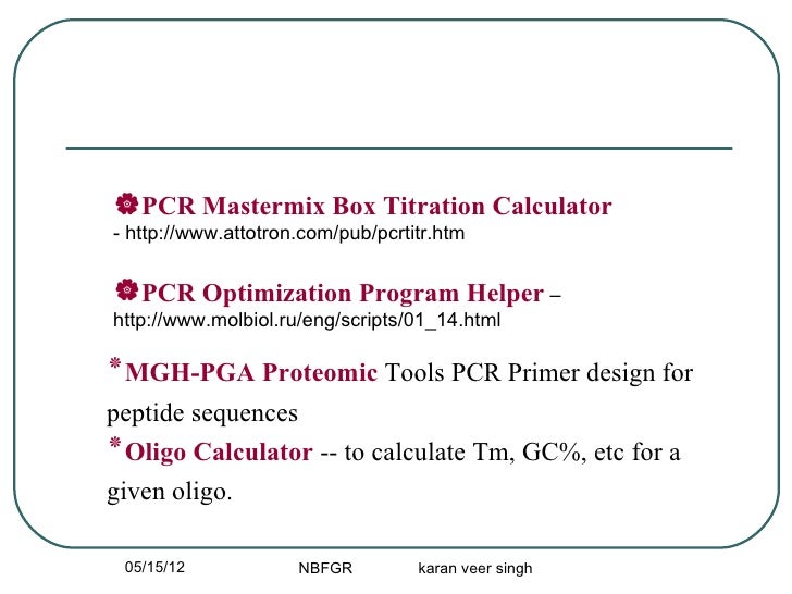 Calculating Pcr Program