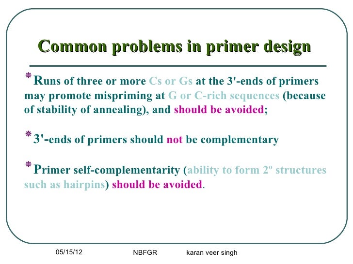 PCR Primer desining