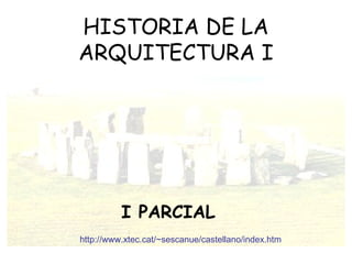 HISTORIA DE LA ARQUITECTURA I http://www.xtec.cat/~sescanue/castellano/index.htm I PARCIAL 