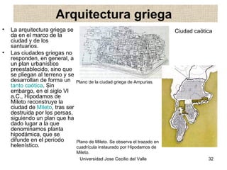 Arquitectura griega  <ul><li>La arquitectura griega se da en el marco de la ciudad y de los santuarios.  </li></ul><ul><li...