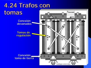 4.24 Trafos con
tomas
     Conexión
    devanados


     Tomas de
    regulación




     Conexión
   toma de tierra

                    Catálogos comerciales
                    Catá
 