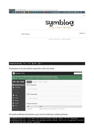 Si pulsamos en la zona inferior izquierda se abre este menú:
He tenido problemas de permisos y por tanto he tenido que cambiar permisos:
 