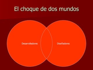 El choque de dos mundos Desarrolladores Diseñadores Desarrolladores 