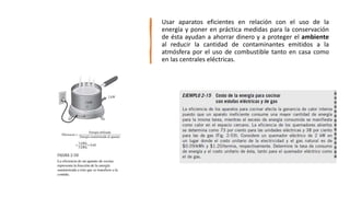 Usar aparatos eficientes en relación con el uso de la
energía y poner en práctica medidas para la conservación
de ésta ayudan a ahorrar dinero y a proteger el ambiente
al reducir la cantidad de contaminantes emitidos a la
atmósfera por el uso de combustible tanto en casa como
en las centrales eléctricas.
 