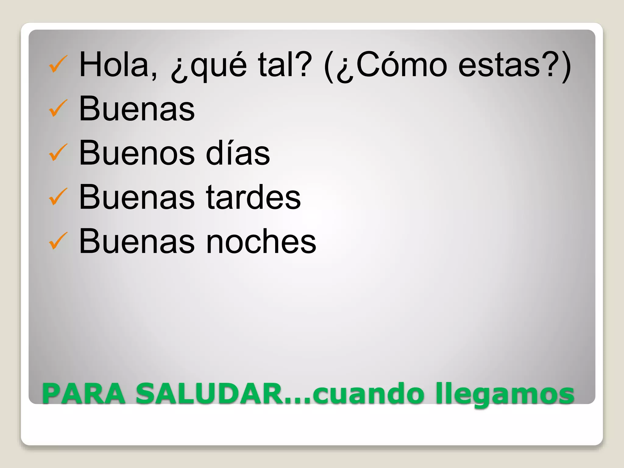 Primera clase de espanol | PPT
