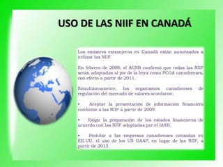 USO DE LAS NIIF EN CANADÁ
 