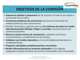 4
COMISIÓN DE DELEGADOS
CEIP HERMANOS ARGENSOLA 2017-2018
