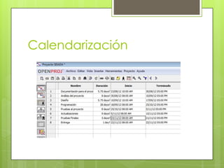 Calendarización