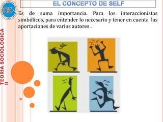 Es de suma importancia. Para los interaccionistas
simbólicos, para entender lo necesario y tener en cuenta las
aportaciones de varios autores .
 
